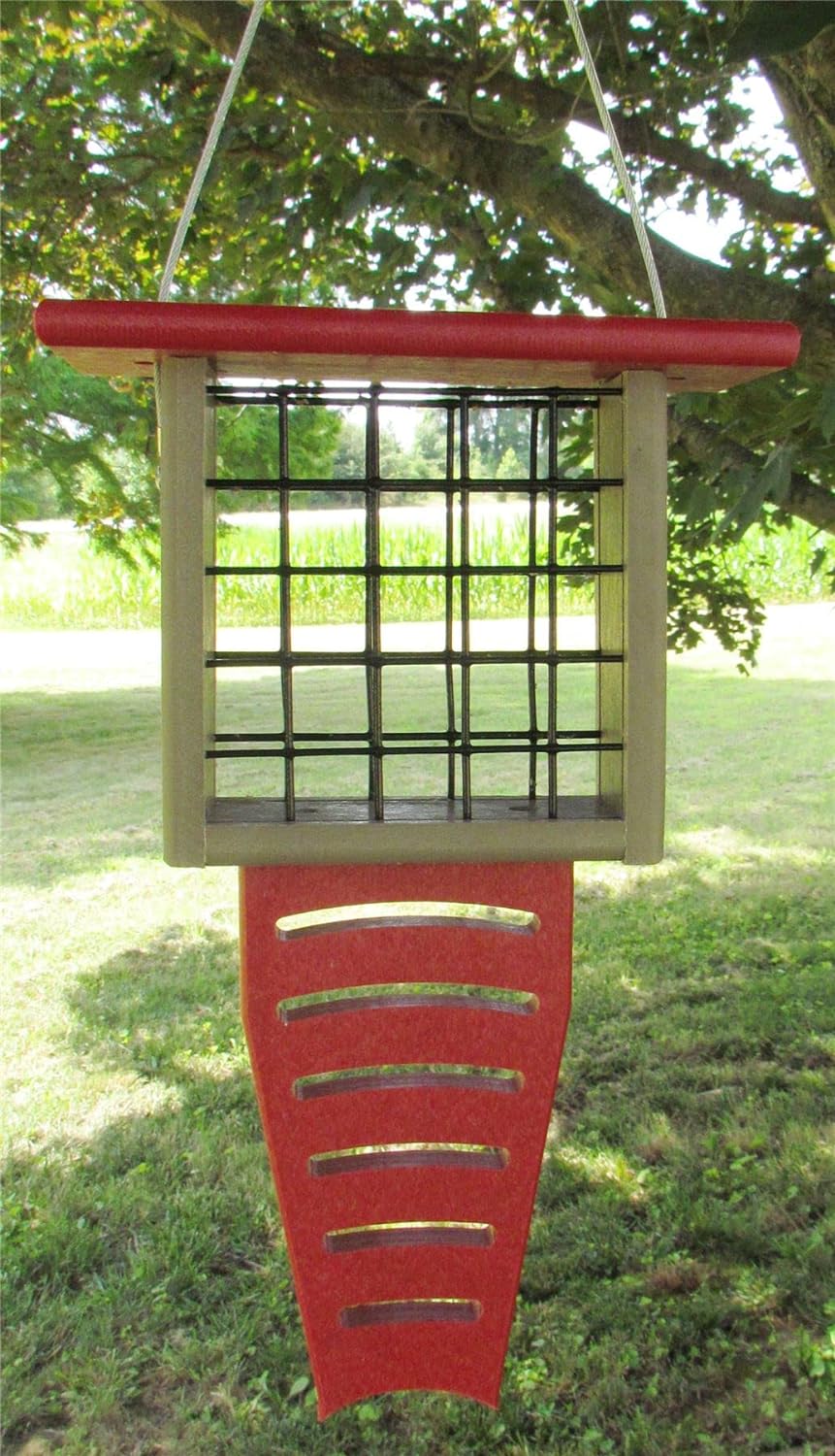 America's Favorite Red Single Tail Prop Suet Feeder