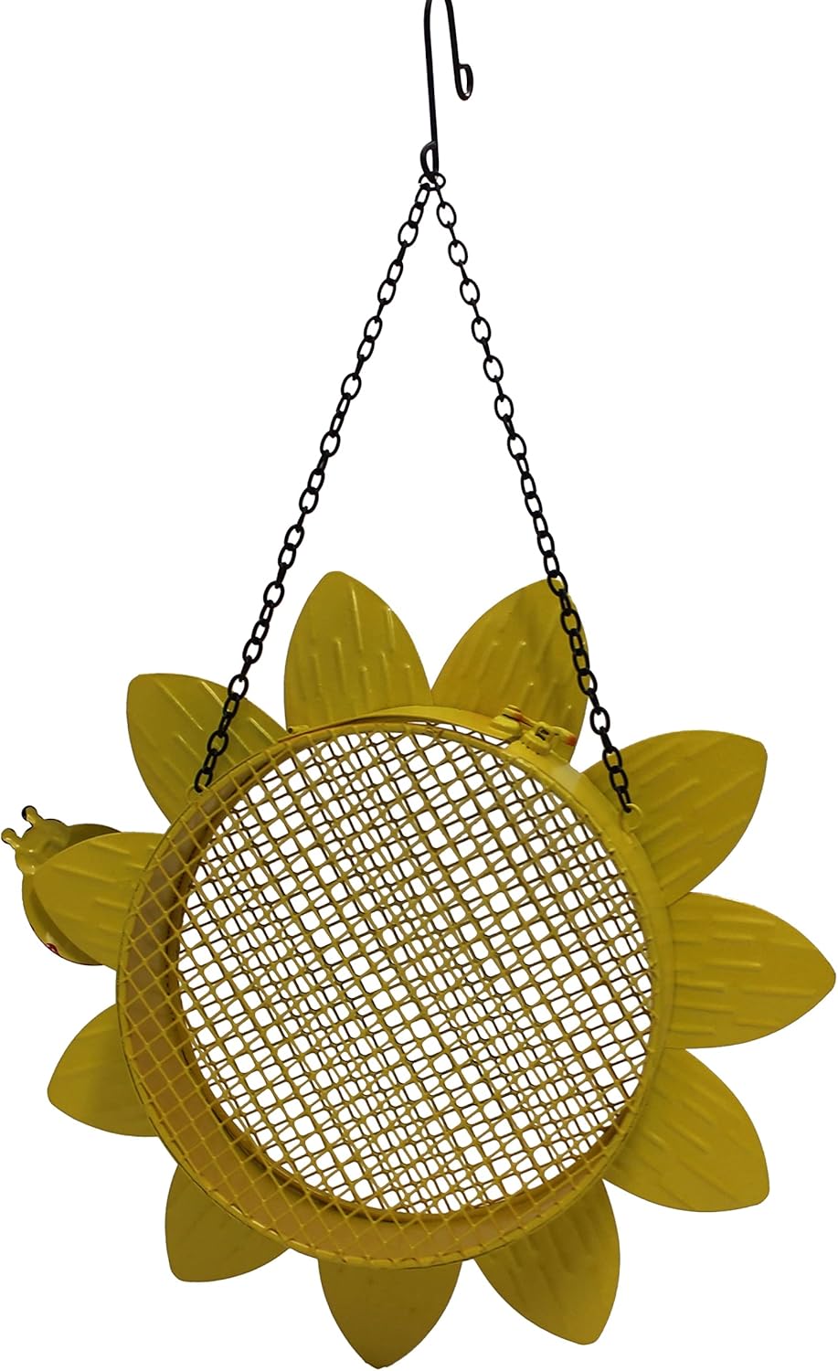 Gift Essentials Metal Yellow Sunflower with Ladybug Mesh Bird Feeder - 9"