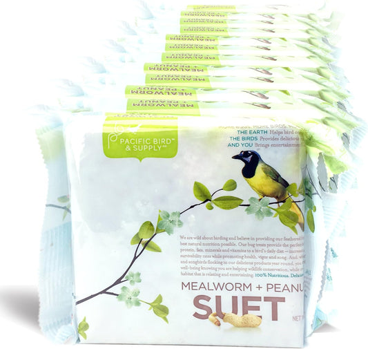 Pacific Bird & Supply Co Mealworm + Peanut Suet Cakes (Case of 12)