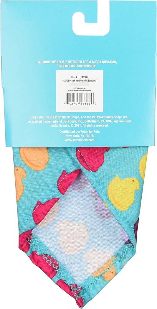 Peeps for Pets Chick Rainbow Print Dog Bandana - Medium/Large