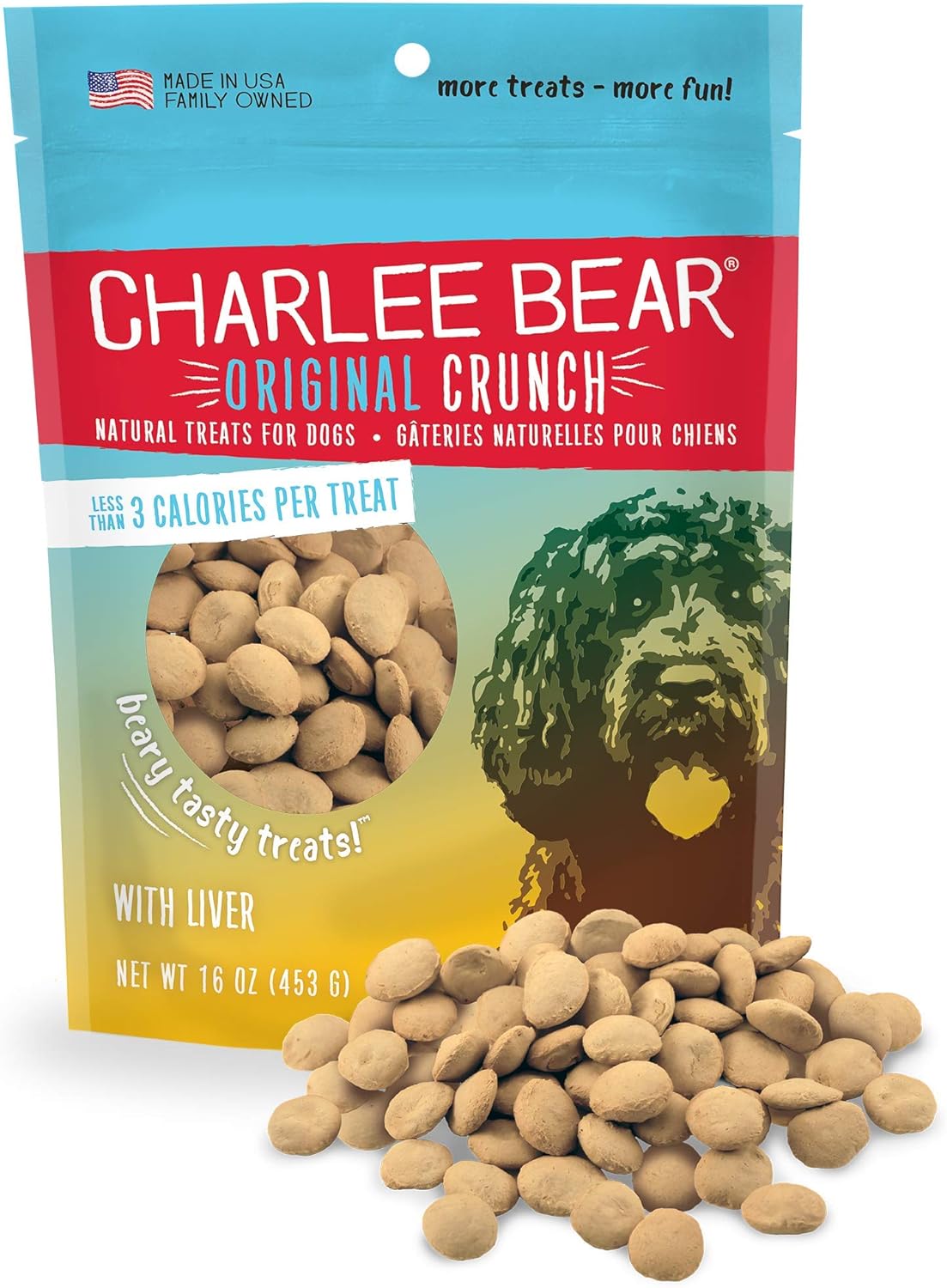 Charlee Bear Original Crunch Chicken Liver Dog Treats - 16 oz