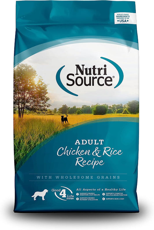 NutriSource Adult Chicken and Rice With Wholesome Grains Dry Dog Food - 26 Lb