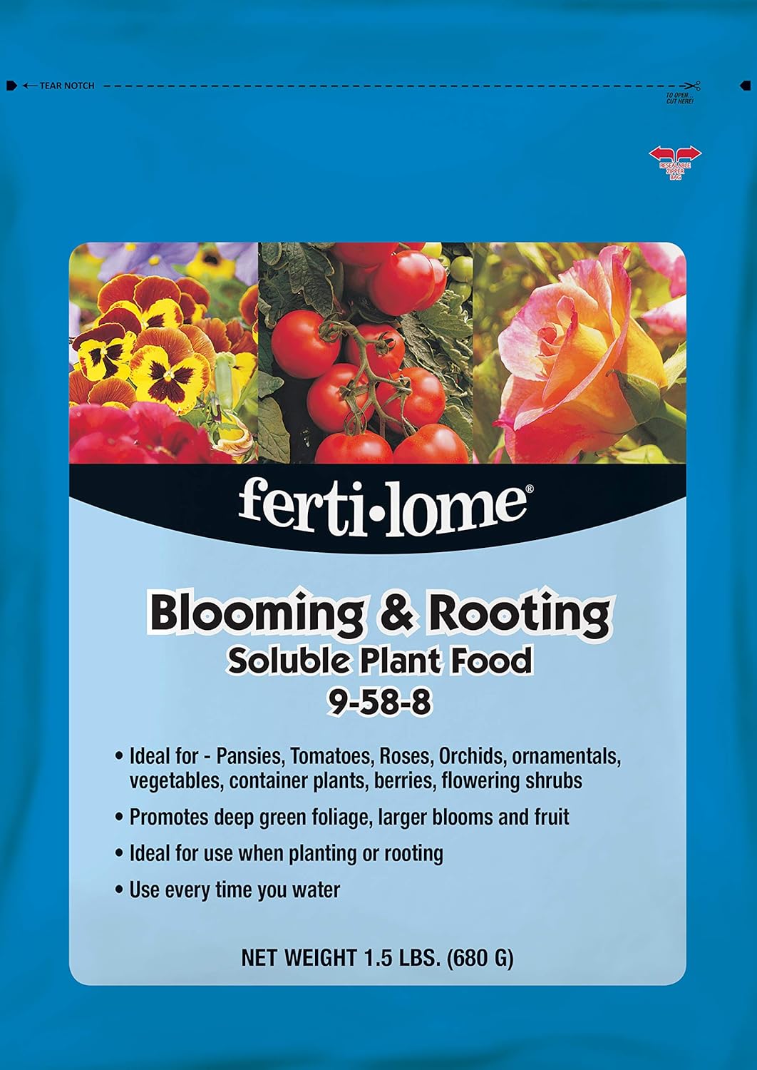 Fertilome (11772) Blooming & Rooting Soluble Plant Food 9-58-8 (1.5 lbs)