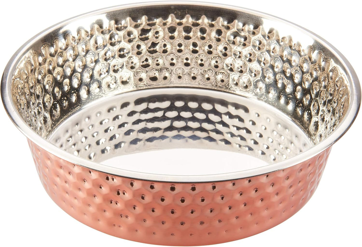 ETHICAL/SPOT Honeycomb Hammered Non Skid Stainless Steel Dish Copper Bowl - 3qt