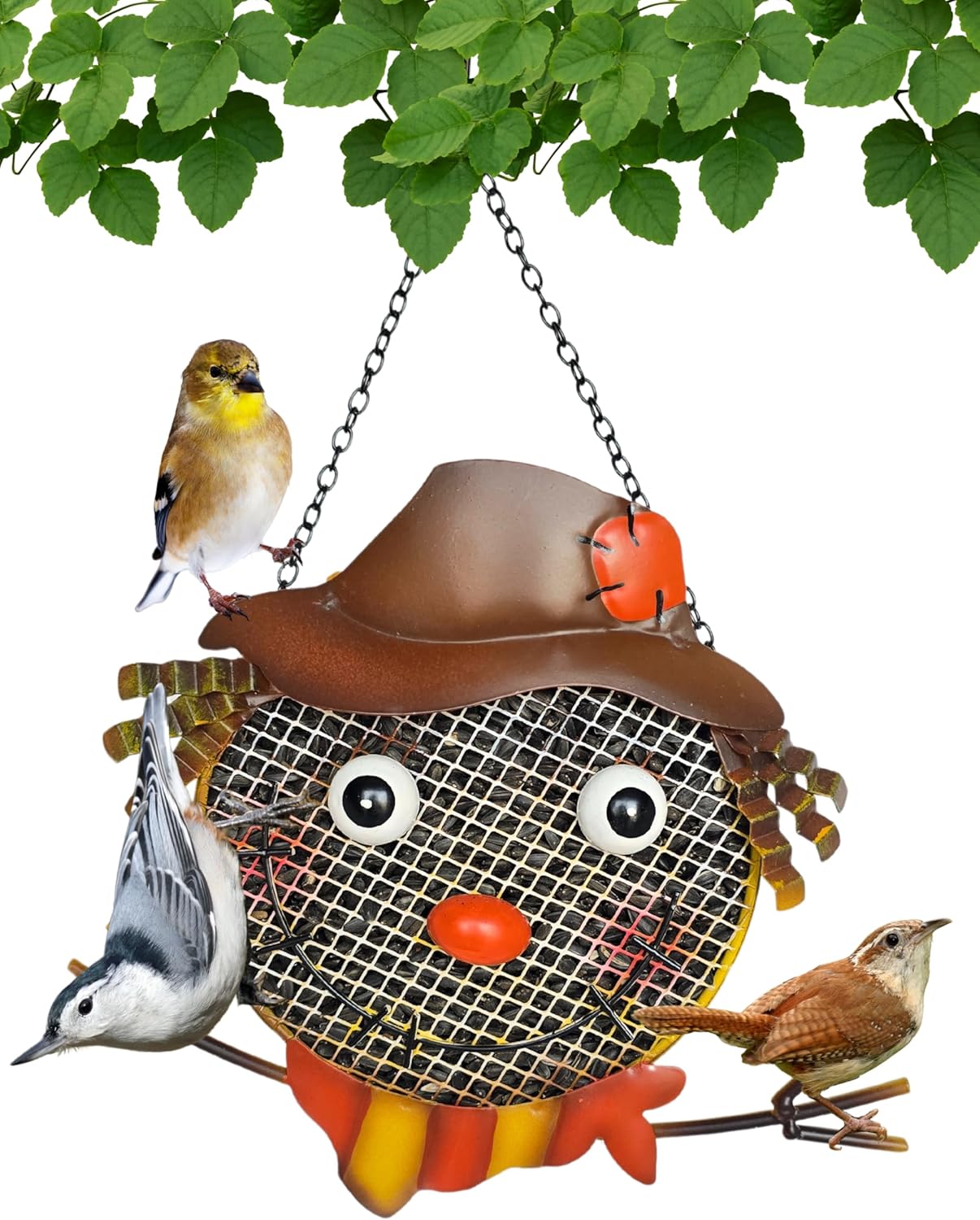 Gift Essentials Metal Assorted Scarecrow Mesh Bird Seed Feeder - 9"