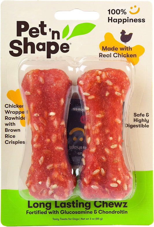 Pet 'n Shape Long Lasting Chewz Bone- 4" Long (2Pack)