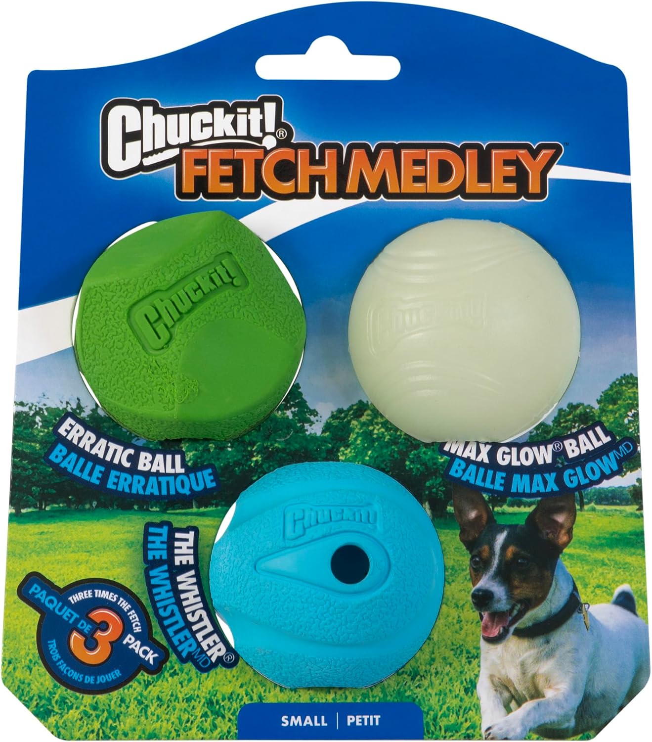 Chuckit! Fetch Medley Dog Balls Set of 3- Small