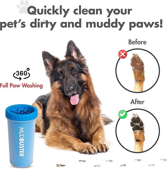 Dexas MudBuster Large Portable Pro Blue Paw Cleaner for Dogs - Large Blue