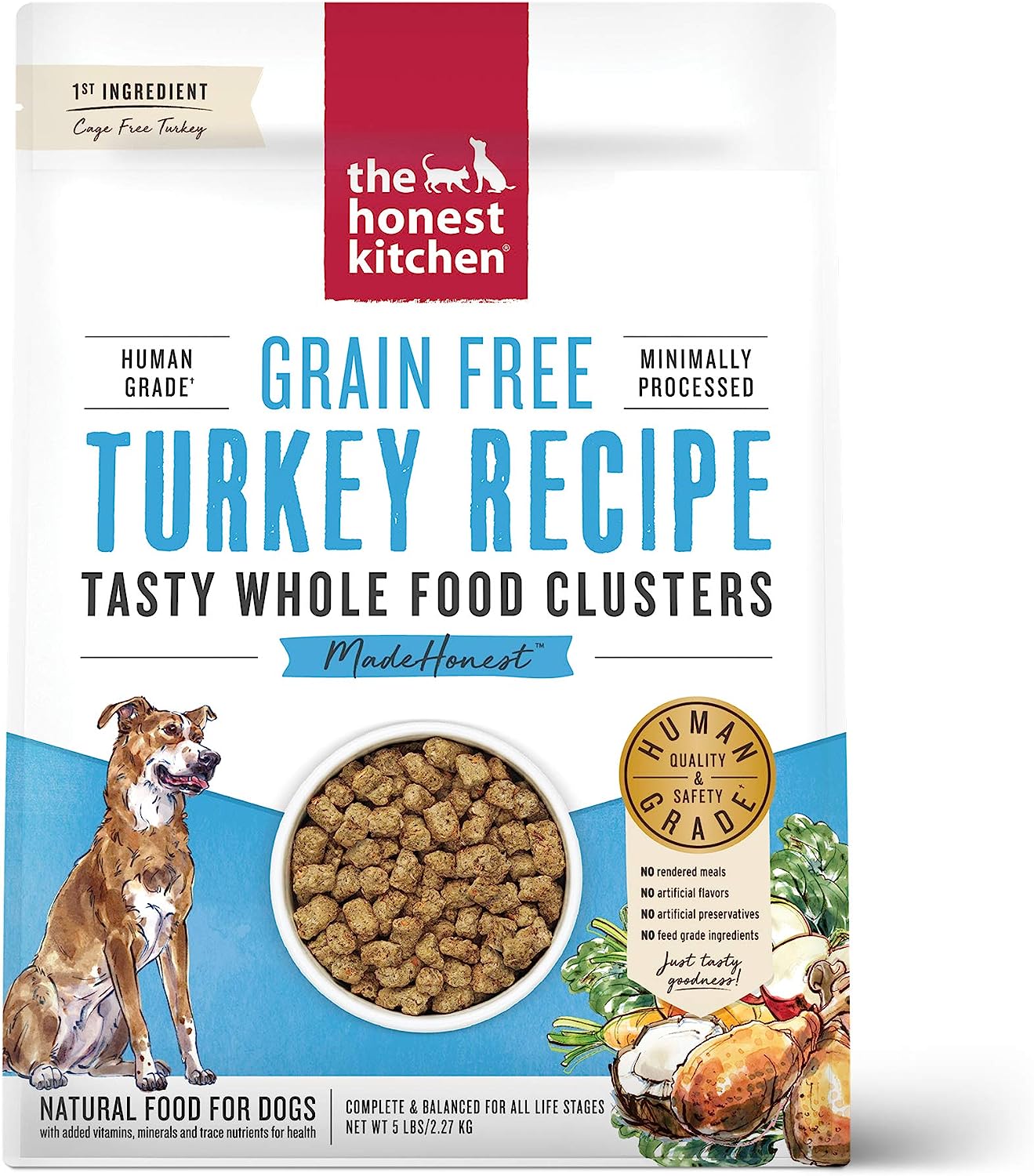 The Honest Kitchen Grain Free Whole Food Clusters Dog Food - Cage Free Turkey 5 lb