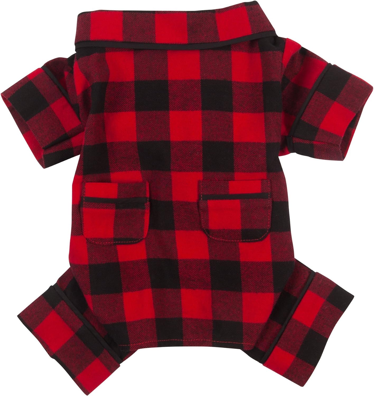 Fab Dog Flannel Dog Pajamas, 22" Length, Buffalo Check