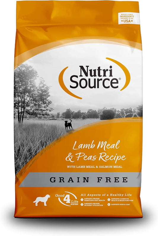 NutriSource Lamb Meal, Salmon Meal and Peas Recipe Grain Free Dry Dog Food - 26 Lb