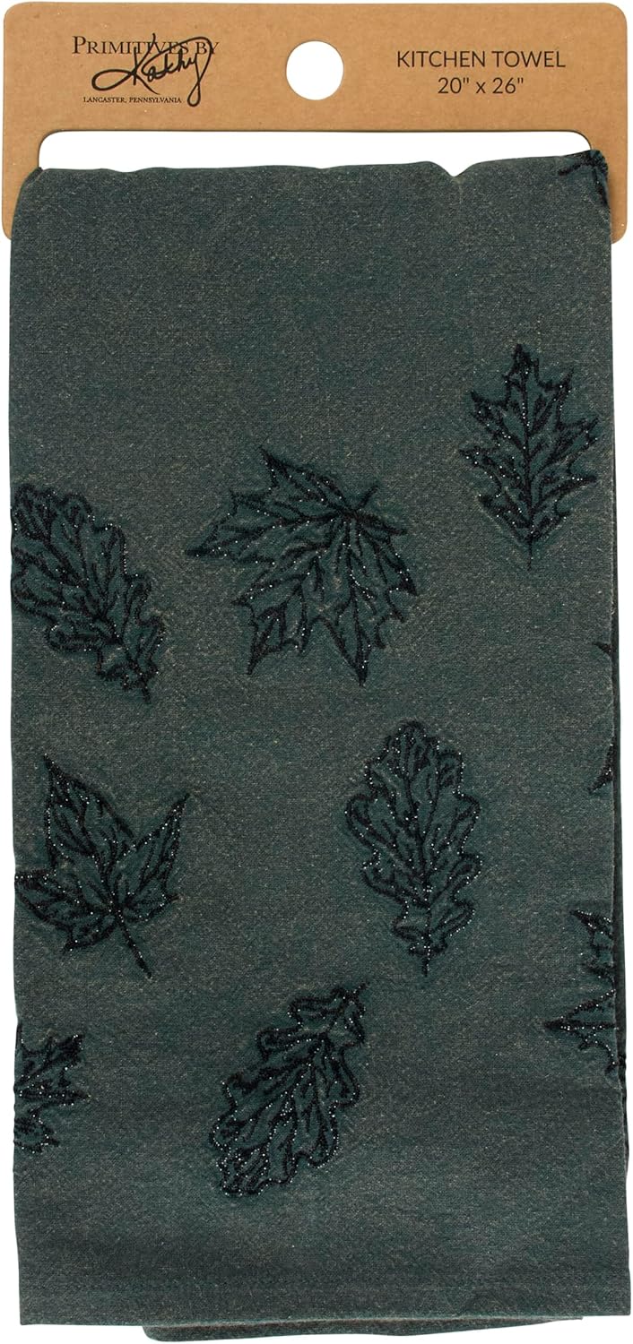 Primitives By Kathy Emerald Leaf Kitchen Towel - 20" x 26"