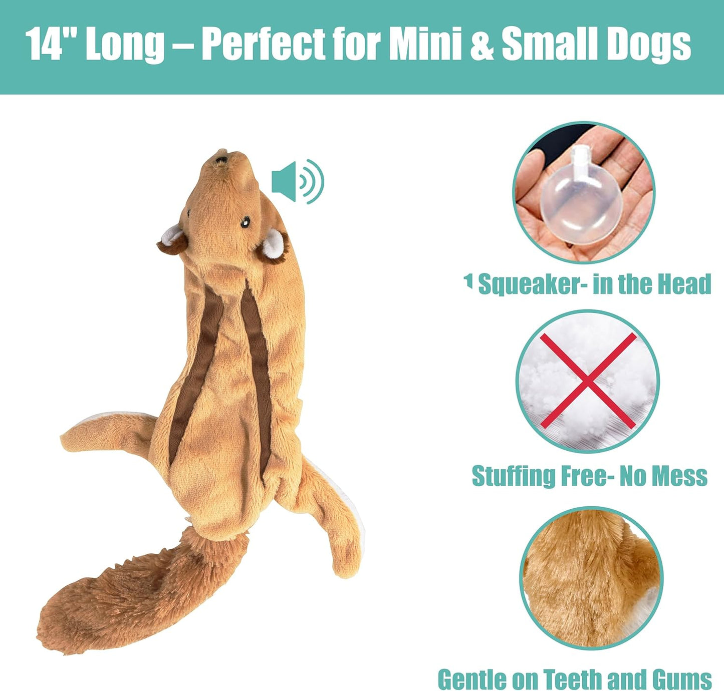 Spot Skinneeez Plush Squirrel Dog Toy-14"