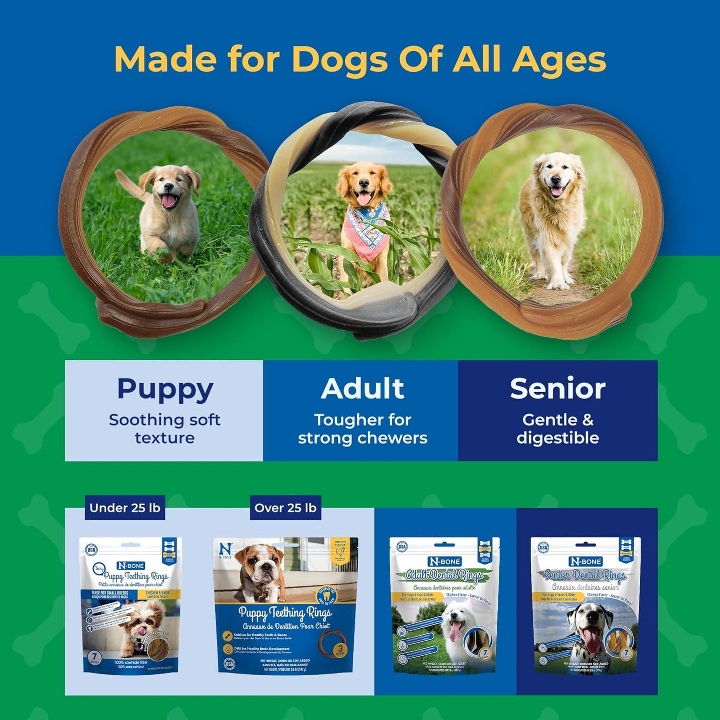 N-Bone Puppy Teething Rings Salmon Flavor (3 count)