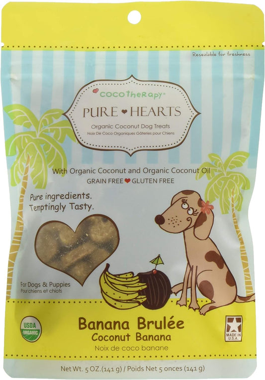 Cocotherapy Pure Hearts Coconut Cookies – Banana Brulee, (1 Pouch), 5 Oz.