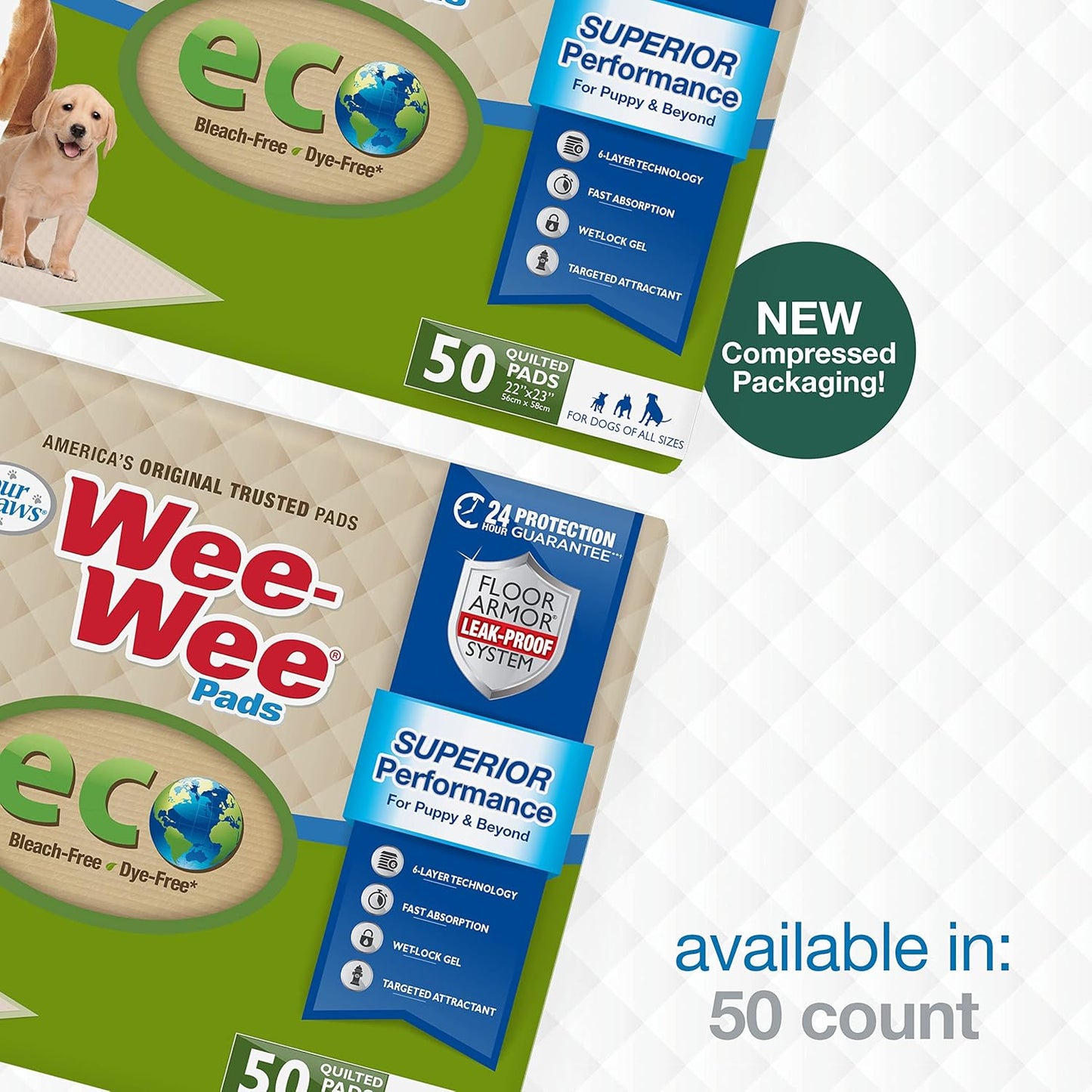 Four Paws Wee-Wee Pads - Eco-50 Pack