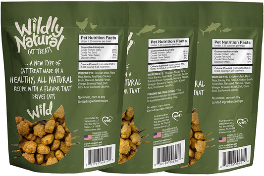 Fruitables Wildly Natural Cats Treat Variety Pack 9 (3 Bags of Each: Chicken, Tuna and Salmon)