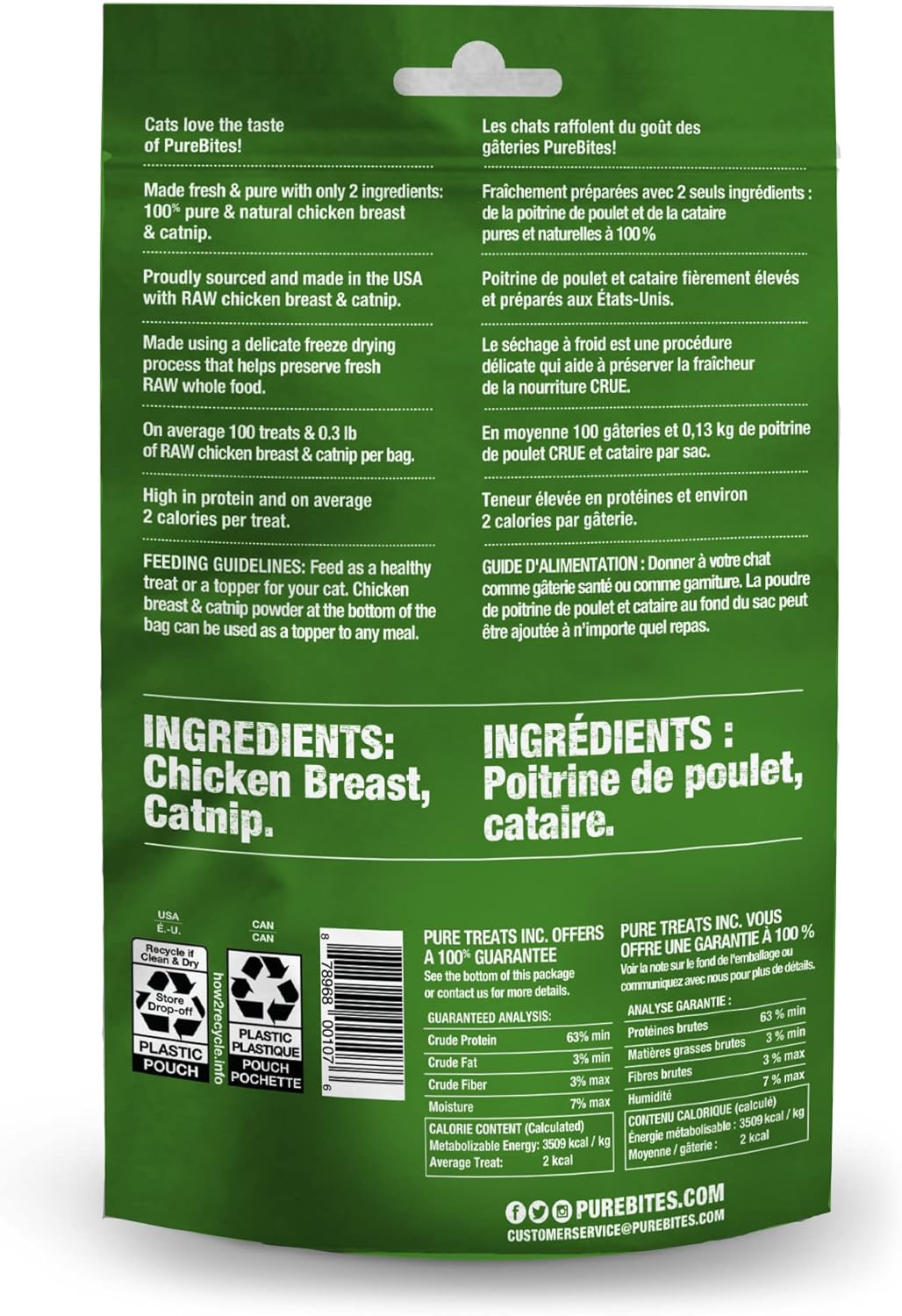 PureBites Chicken Breast & Catnip Freeze-Dried Cat Treats 1.3Oz