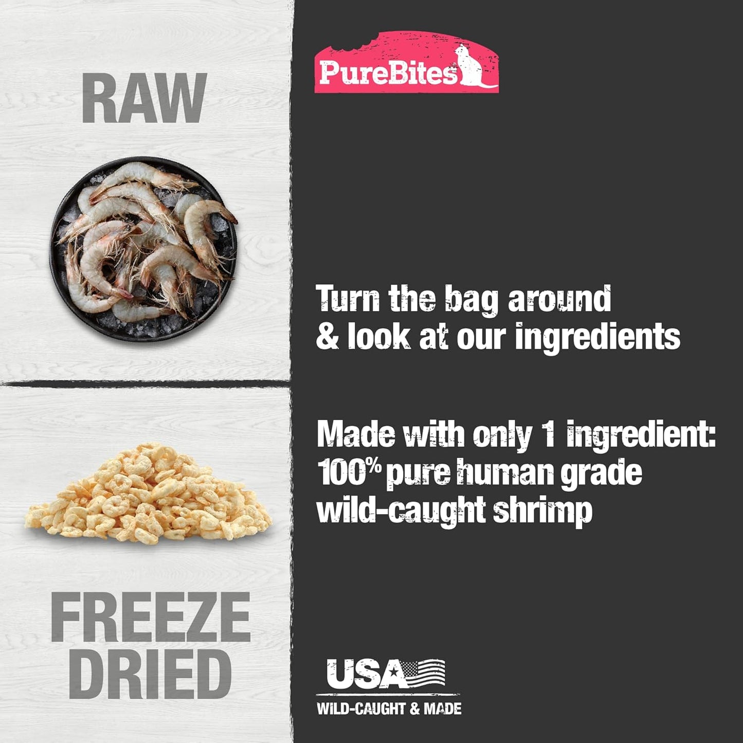 PURE BITES Freeze Dried Shrimp Cat Treats  0.38oz