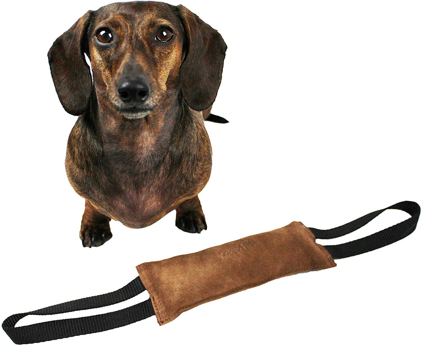 Midlee Leather Tug Dog Toy