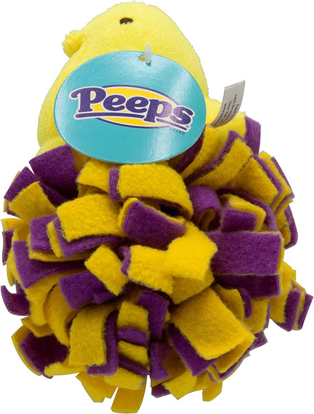 Peeps Fleece Bottom Plush Chick Squeaky Pet Toy (Yellow)