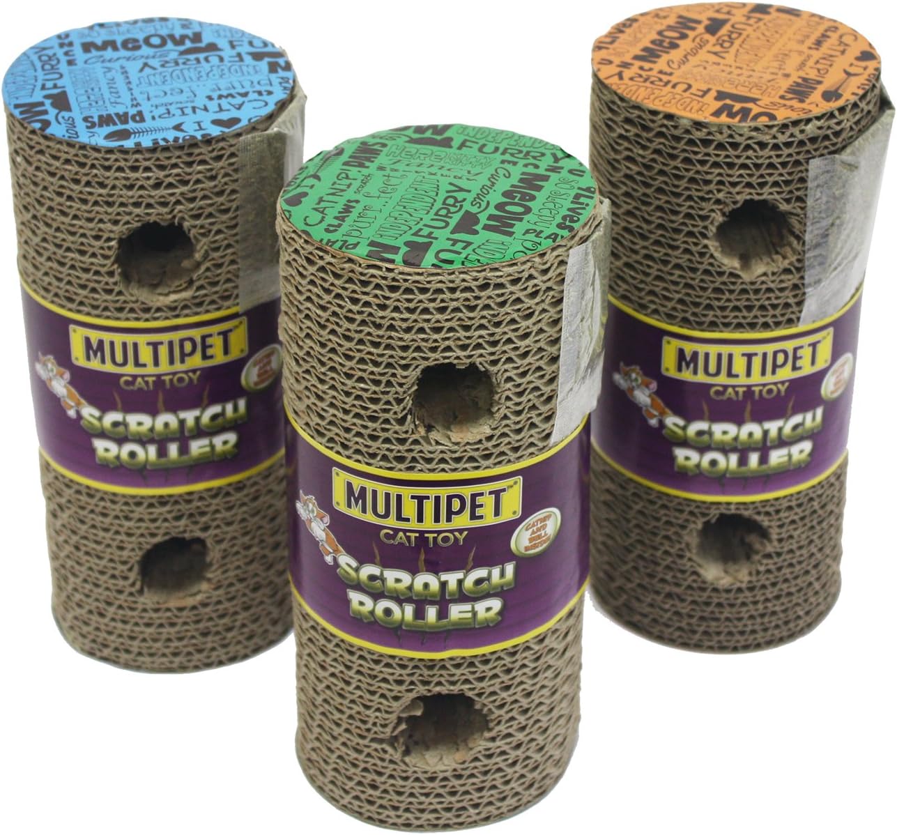 Multipet Cardboard Rolling Cat Scratcher - 7.5"- 1 Unit