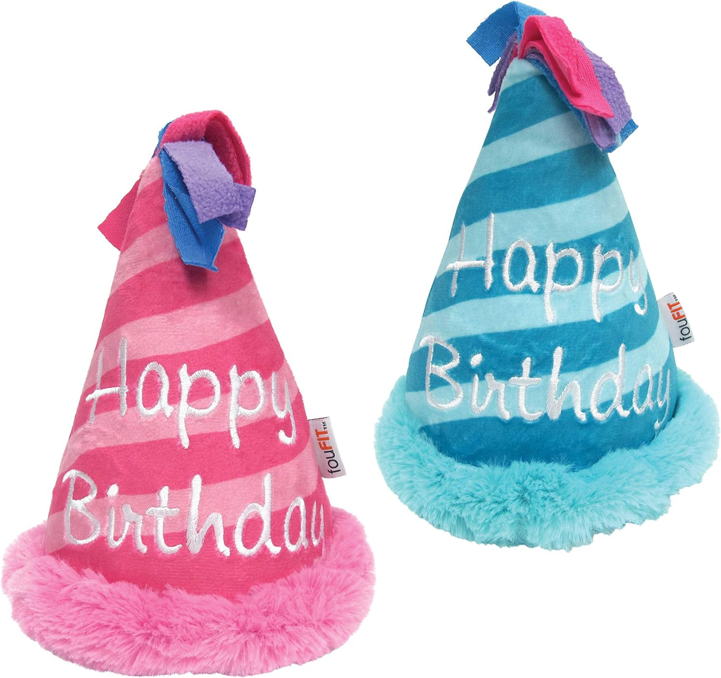 Birthday Hat Crinkle Plush Toy (7") - ((Pink))