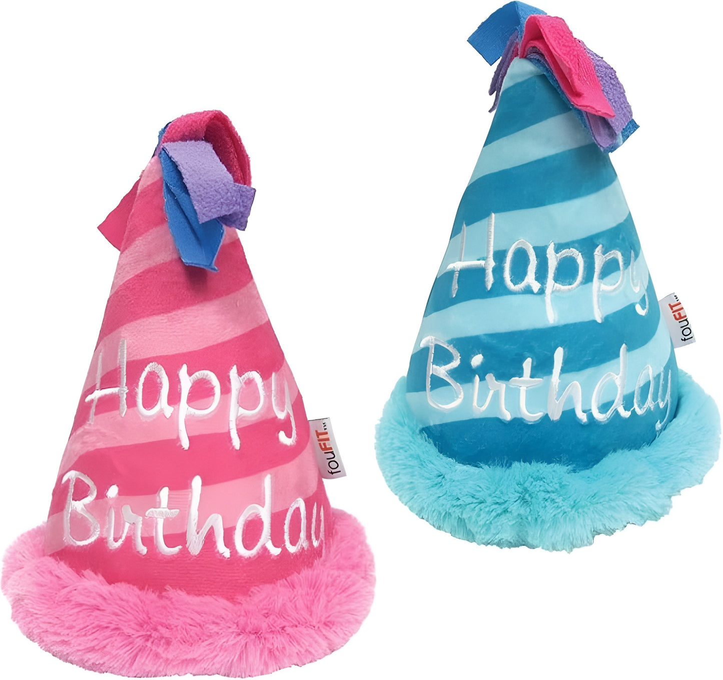 Birthday Hat Crinkle Plush Toy (7") - ((Blue))