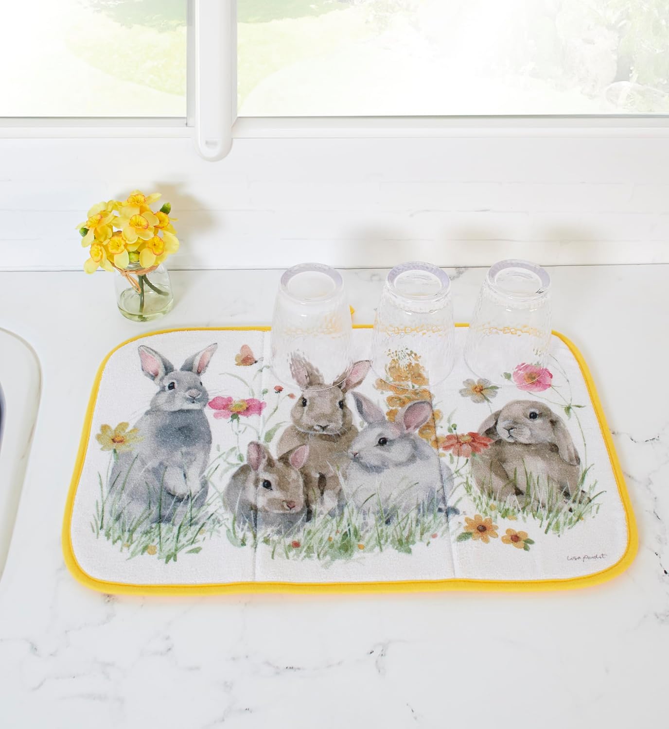 Primitives by Kathy Flower Bunny Drying Mat