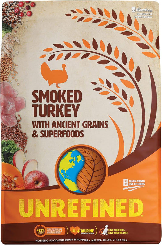 Earthborn Holistic Unrefined Smoked Turkey with Ancient Grains & Superfoods Dry Dog Food - 25 lbs