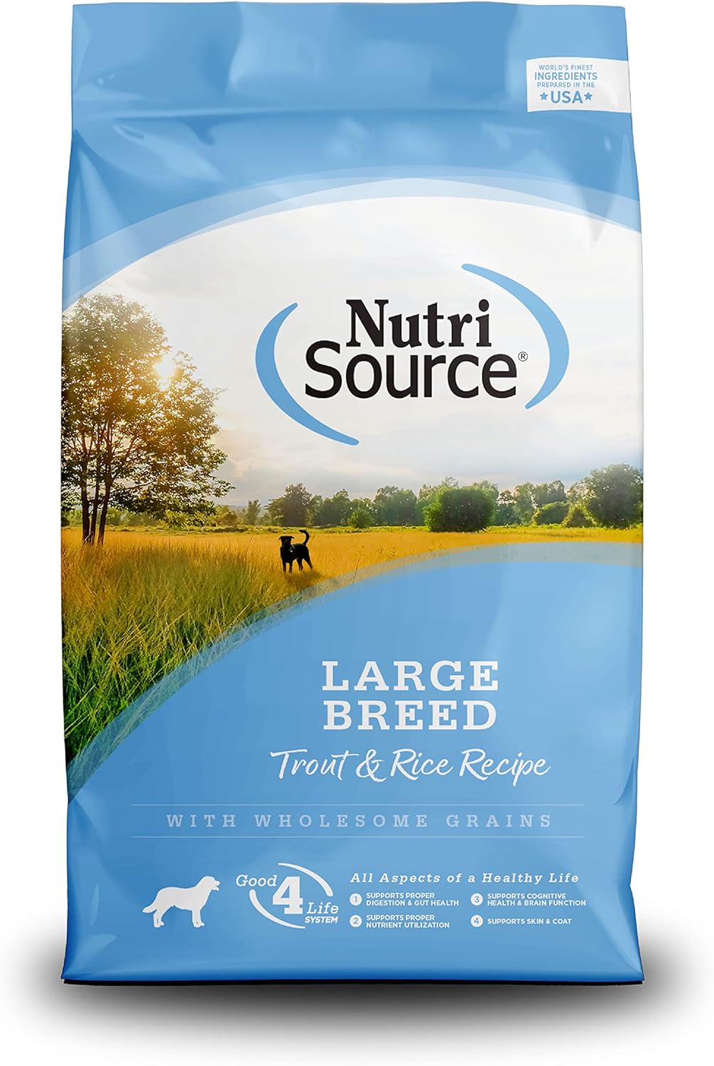 NutriSource Large Breeds Trout and Rice Recipe With Wholesome Grains Dry Dog Food - 26 Lb