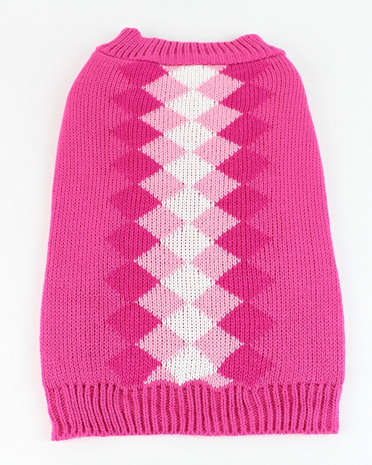 Midlee Argyle Dog Sweater - Pink