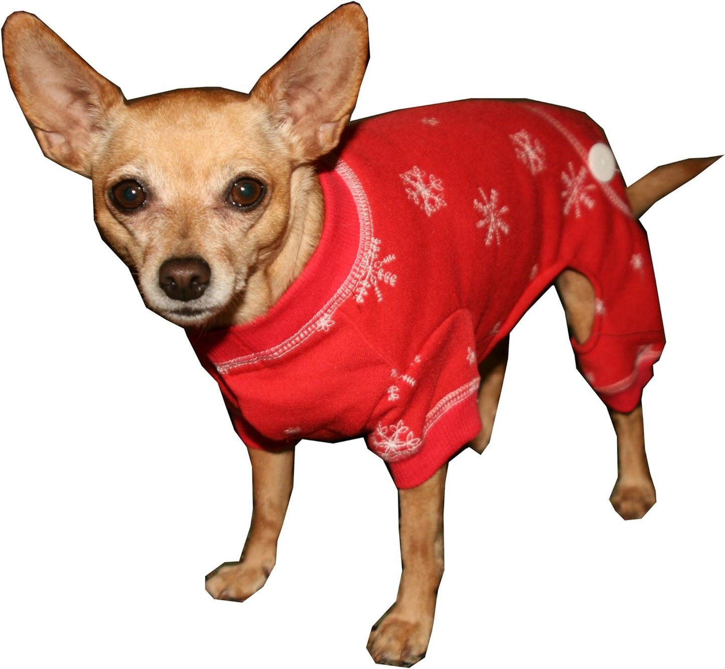 Hip Doggie Red Snowflake Longjohns, Large