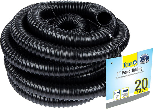 Tetra Pond Corrugated Non-Kink 1 Inch Inner Diameter Pond Tubing Black - 20 Feet Long- DS