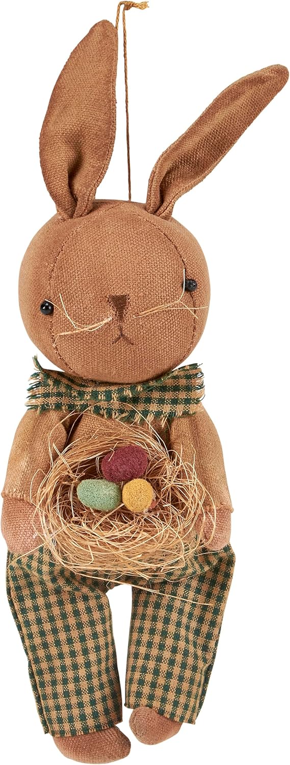 Primitives by Kathy Egg Basket Bunny Ornament