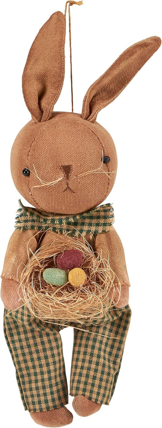 Primitives by Kathy Egg Basket Bunny Ornament