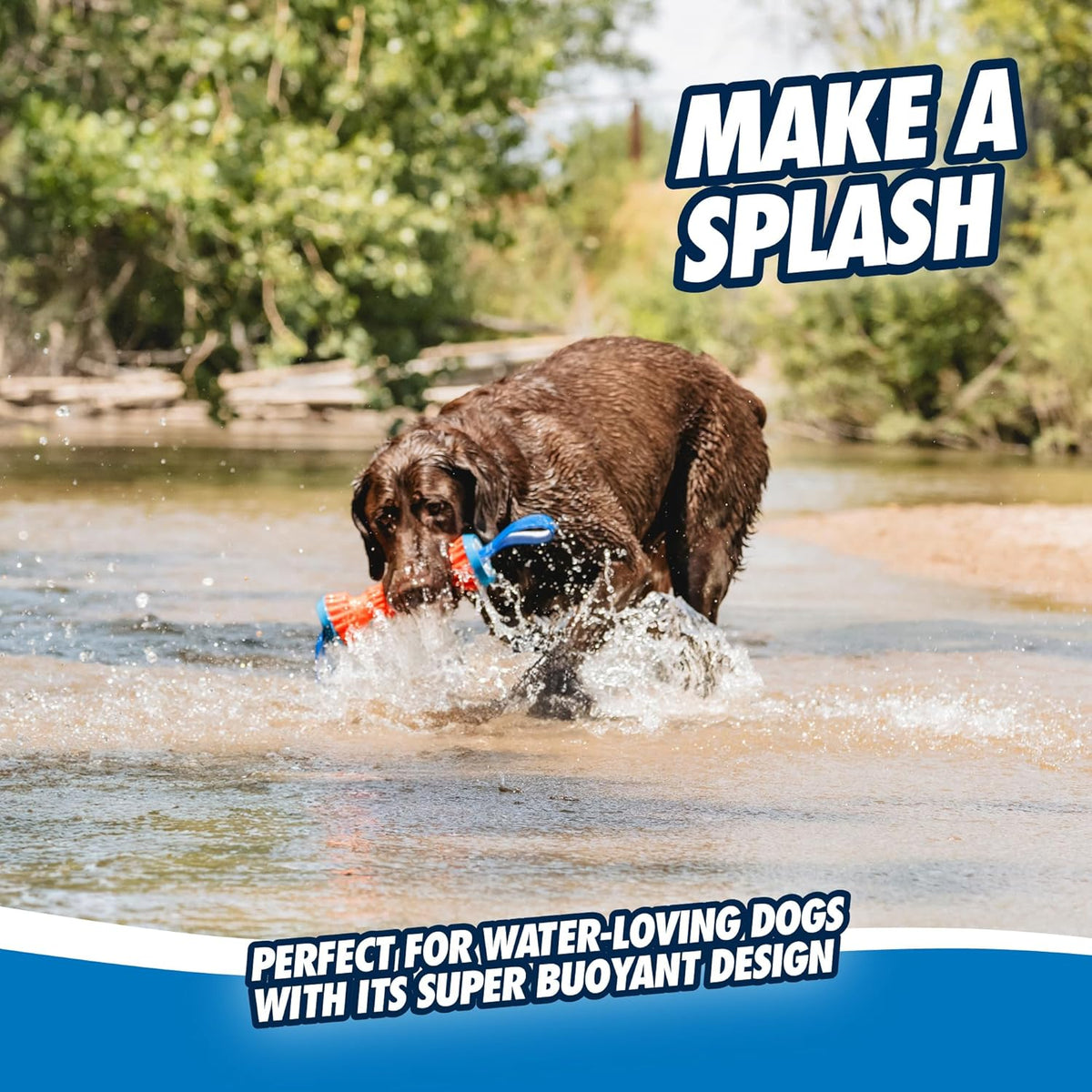 Chuckit! Rugged Bumper Dog Toy 13.5",Fetch Stick with TPR Ridges for Easy Grip- 2 Pack