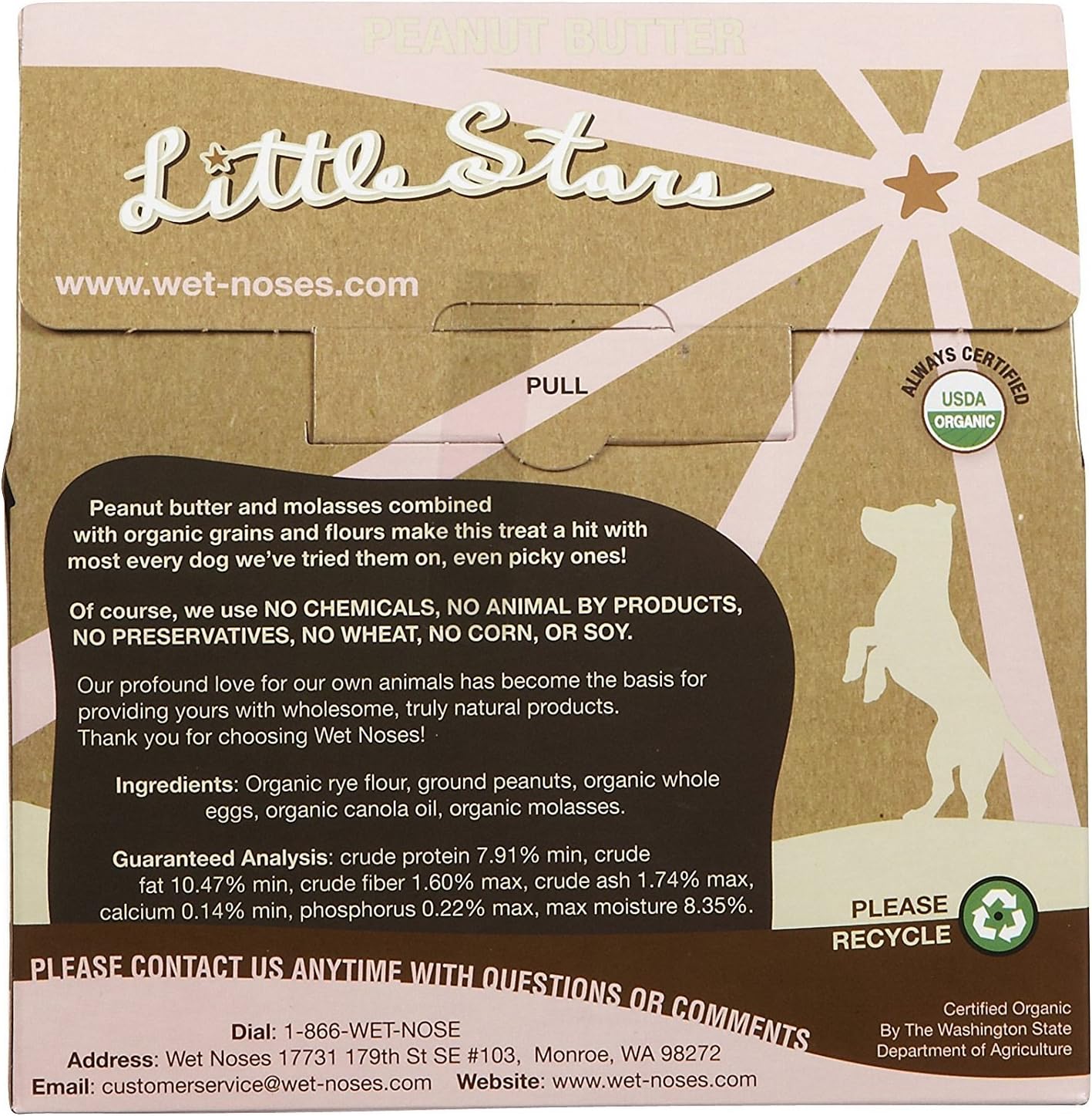 Wet Noses Little Stars Tiny Organic Dog Training Treats in 2 Flavors: (1) Peanut Butter and (1) Sweet Potato (2 Boxes Total, 9 Ounces Each)