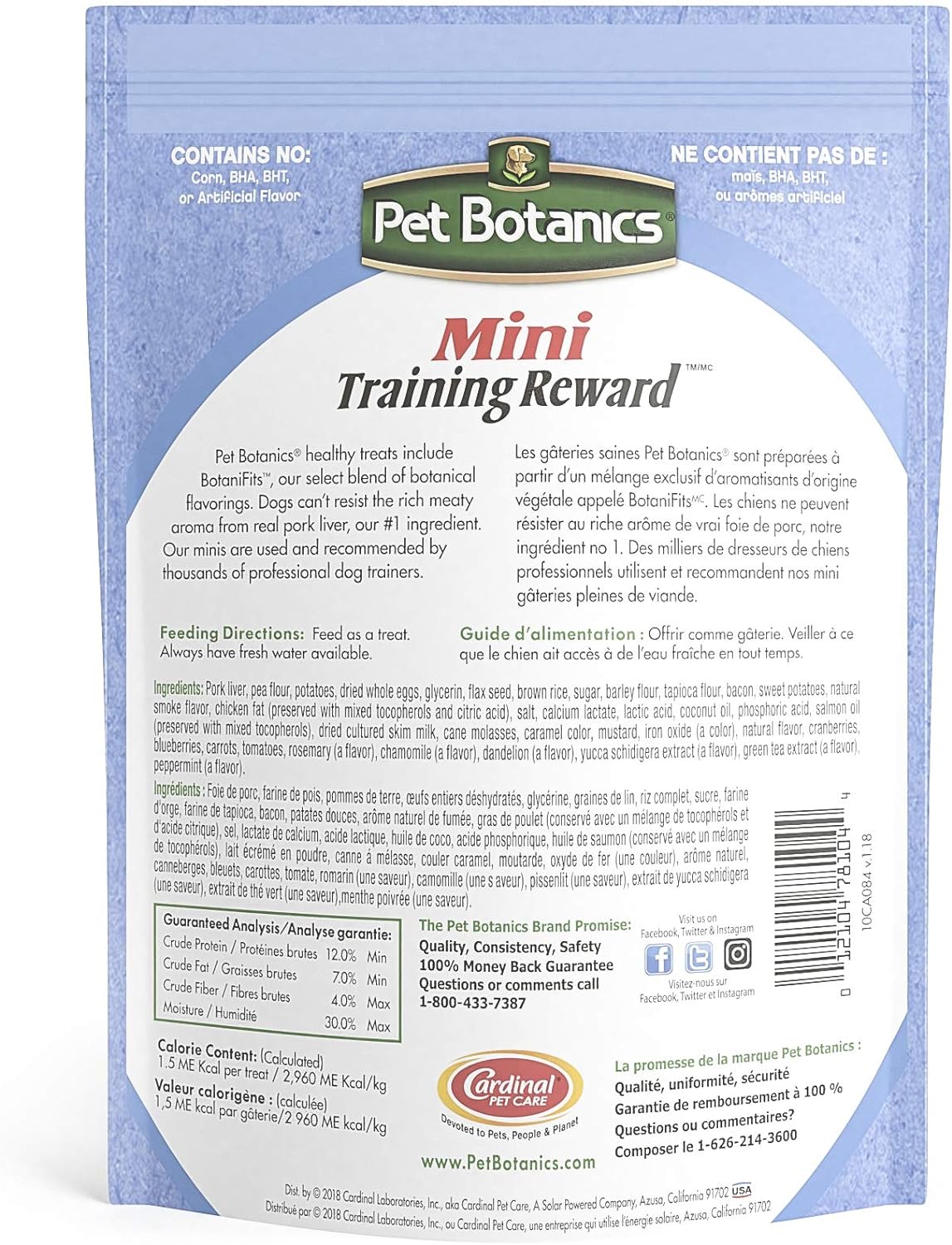 Pet Botanics Training Rewards Mini Treats For Dogs, Bacon, 4 Oz.