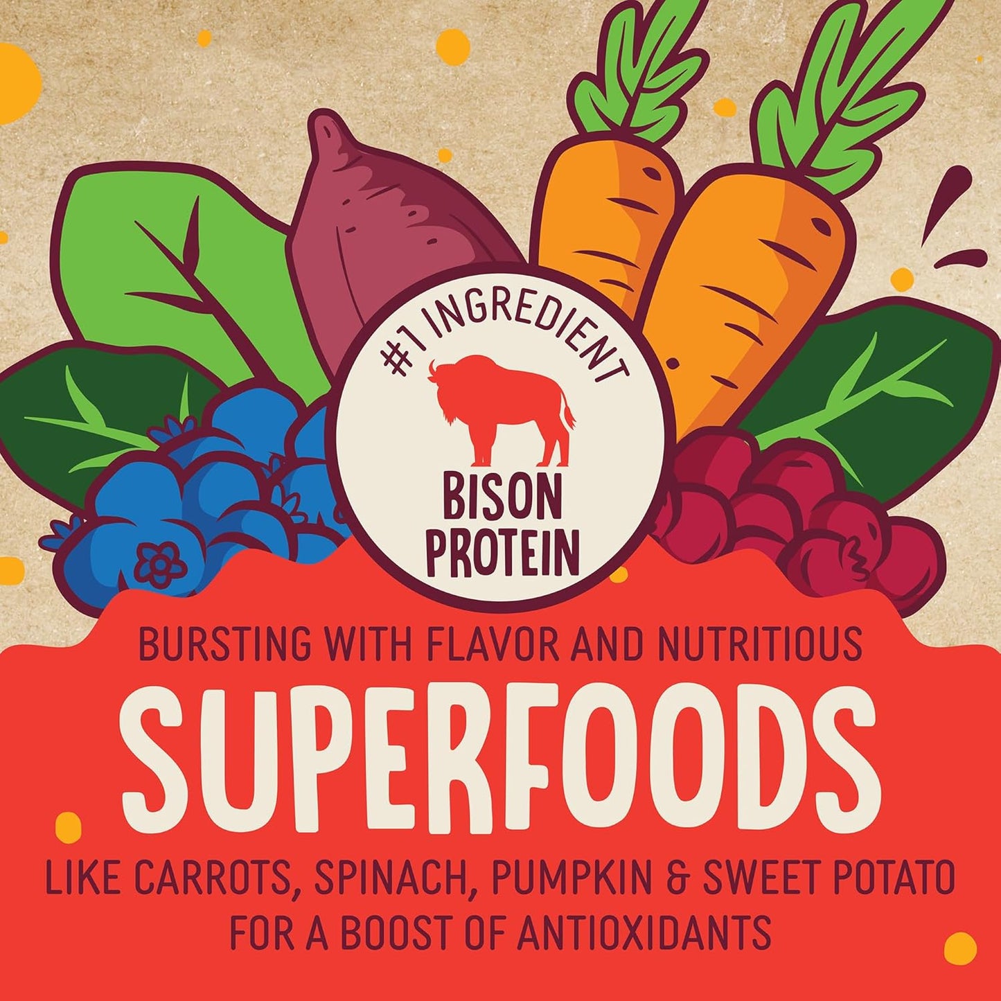 Earthborn Holistic EarthBites Bison & Pumpkin Grain-Free Crunchy Dog Treats - 10 oz