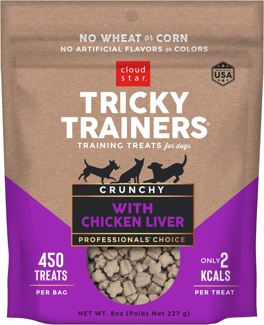 Cloud Star Tricky Trainers Crunchy Dog Chewy Treats - Liver Flavor - 8 oz