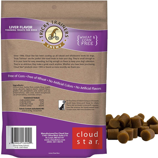 Cloud Star Chewy Tricky Trainers, Liver Flavor, 14-Ounce Pouches (Pack Of 3)