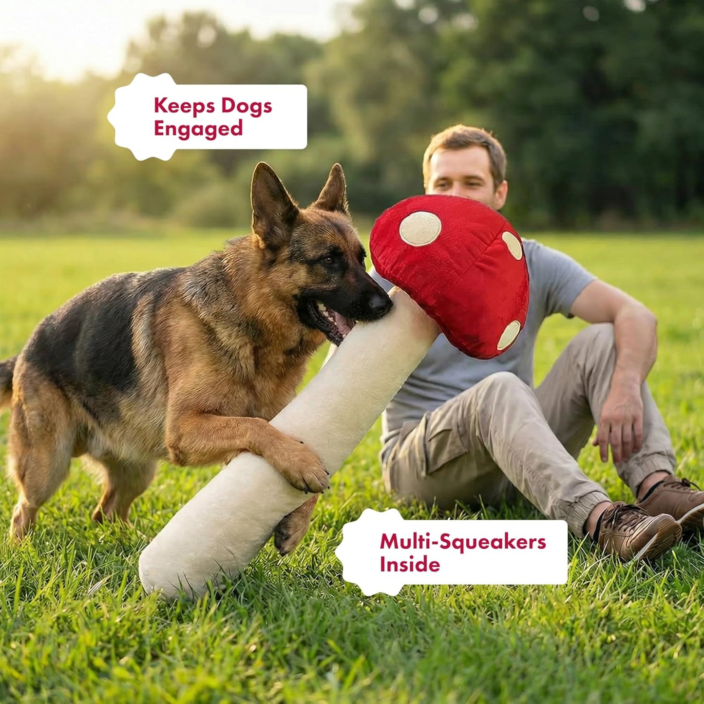 Pet Lou Mushroom, 29-"Height, Pet Toys