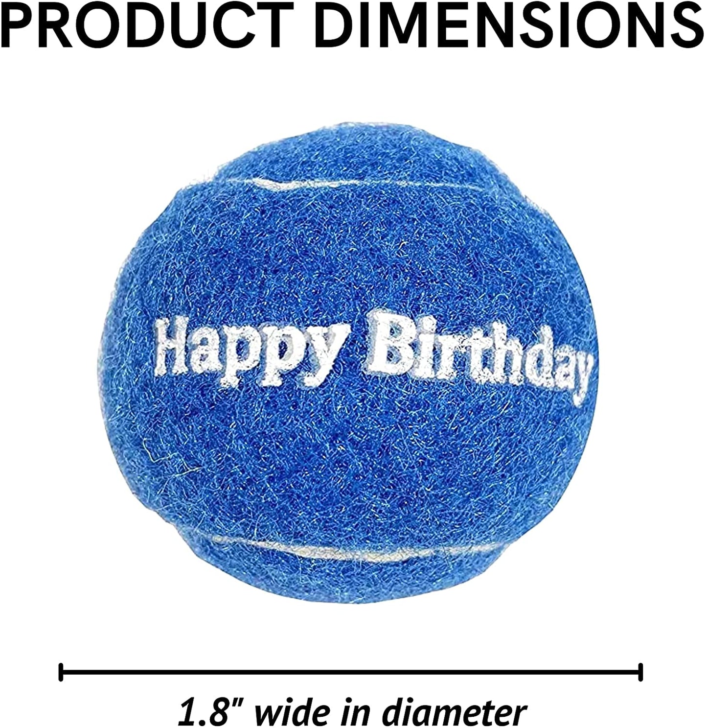 Midlee Blue Happy Birthday Dog Tennis Balls