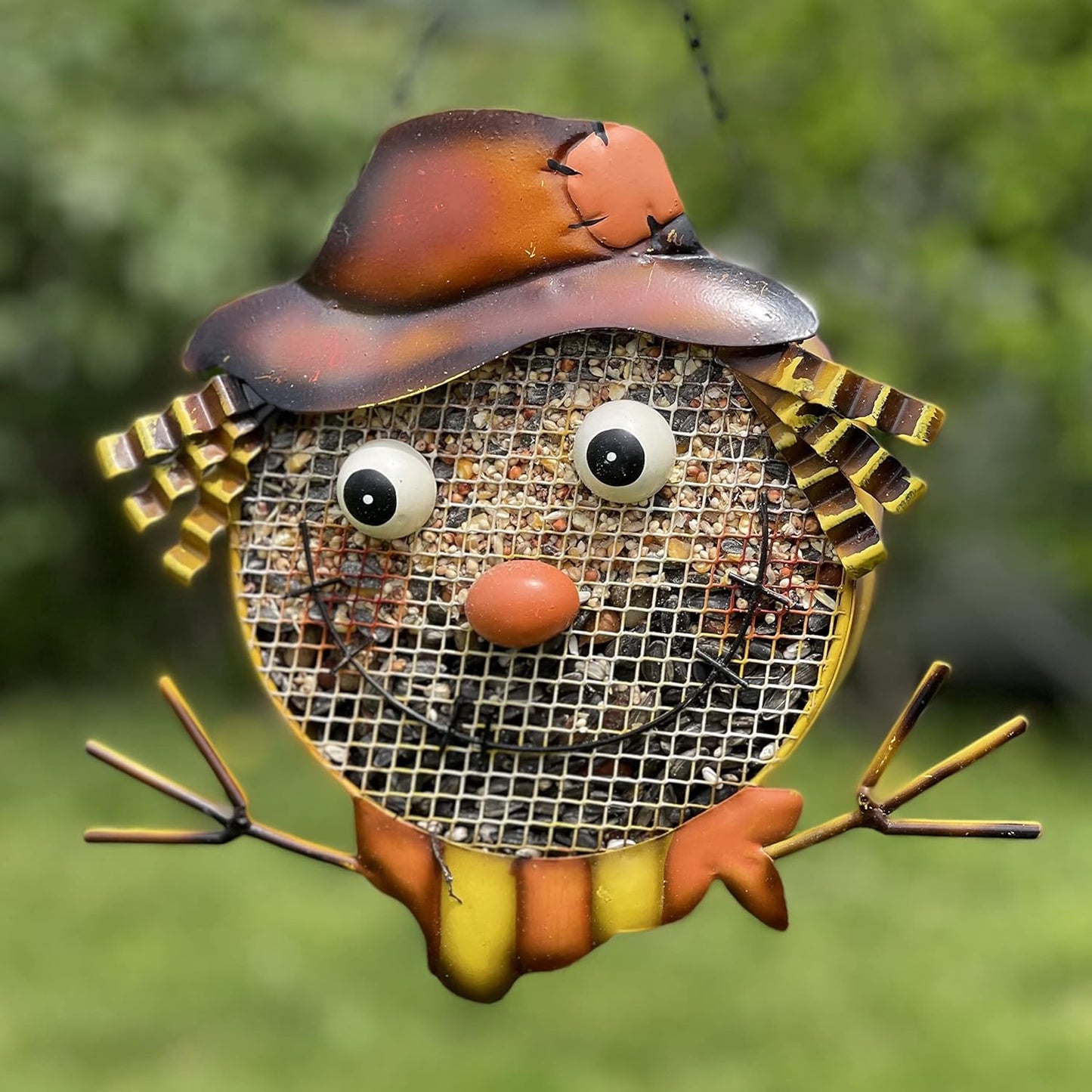 Gift Essentials Metal Assorted Scarecrow Mesh Bird Seed Feeder - 9"