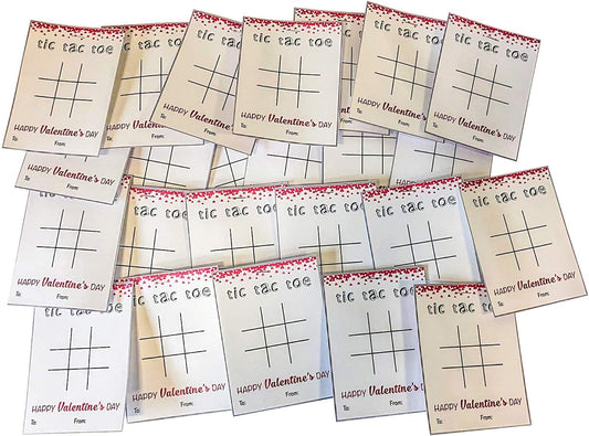 Midlee Tic Tac Toe Valentine's Day Classroom Exchange Gift with Crayons- Pack of 24