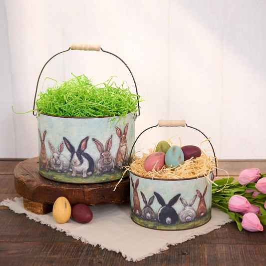 Primitives by Kathy Garden Bunny Friends Bucket Set