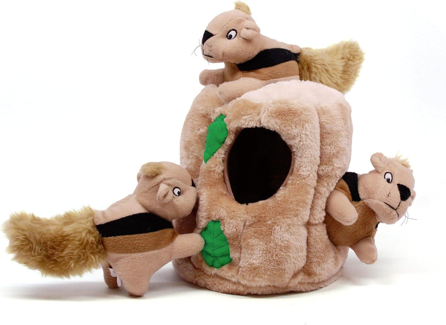 Outward Hound Hide-A-Squirrel Squeaking Puzzle Plush Dog Toy, MD/Large