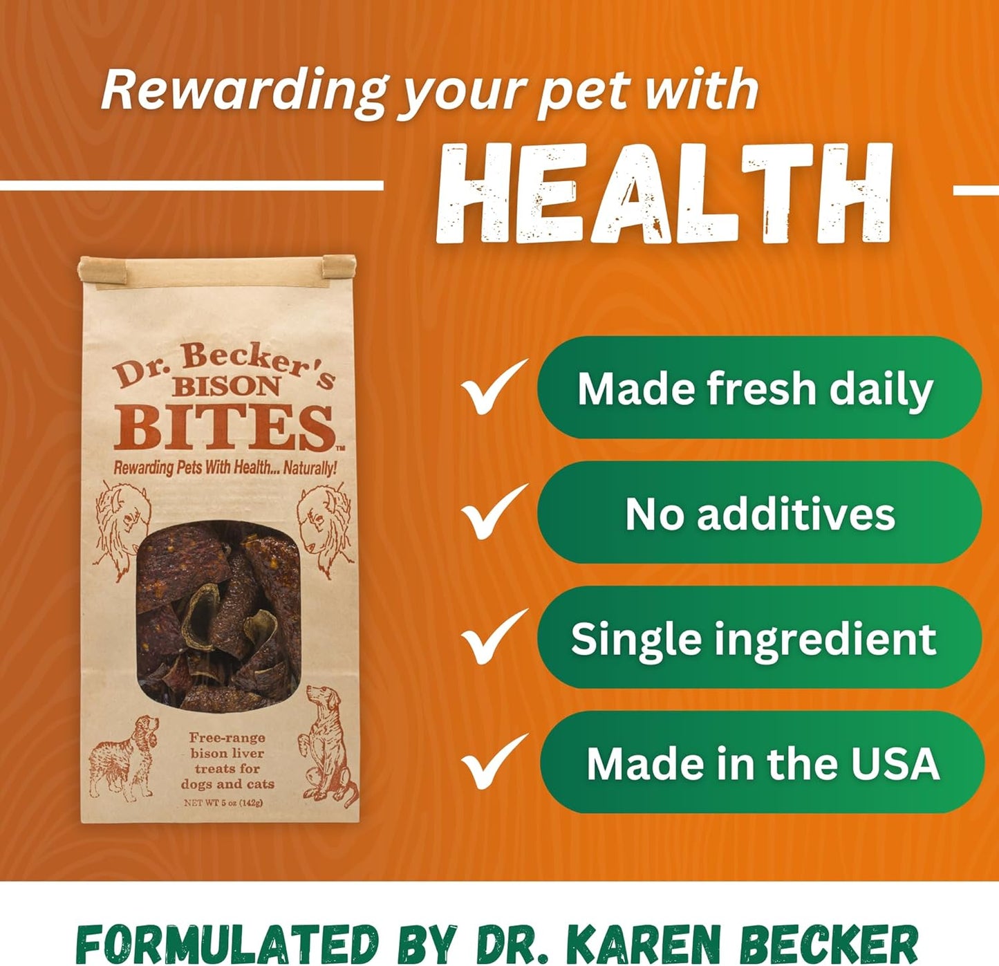 Dr. Becker's Bites - Bison Dog Treats 5 OZ