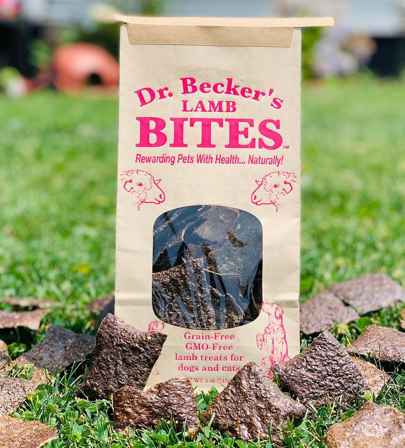 Dr. Becker's Lamb Bites | 100% Pure Meat Protein | Grain Free Liver Training Treats for Dogs & Cats, 5 oz